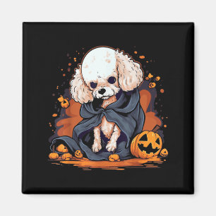 Imã Cachorro Poodle Halloween
