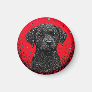 Imã Cachorro Preto Caprichoso