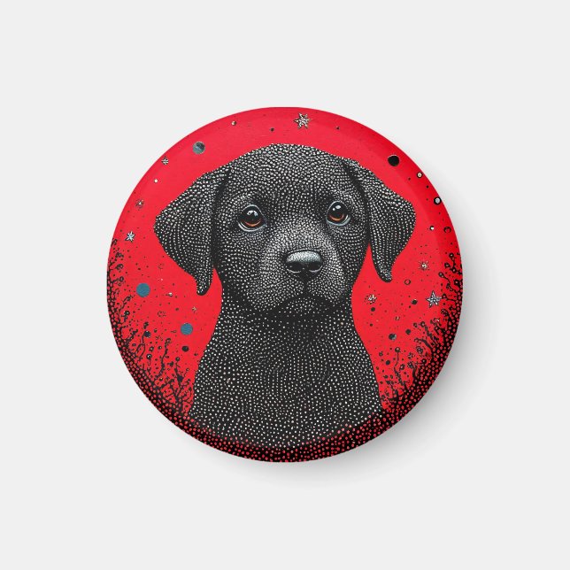 Imã Cachorro Preto Caprichoso (Frente)