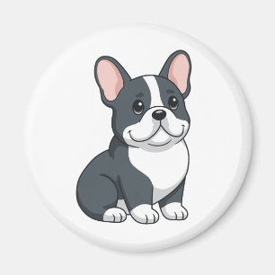 Imã Cachorro-preto-e-branco Fofo do Bulldog Francês