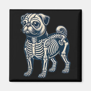 Imã Cachorro Pug Esqueleto Halloween