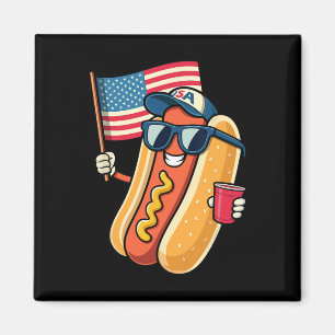 Imã Cachorro Quente 4 De Julho Divertido Patriótico 