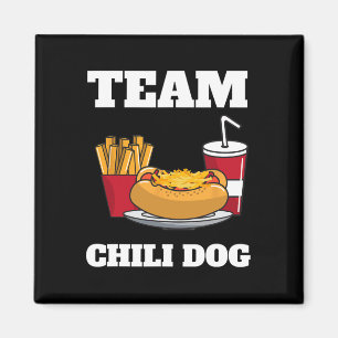 Imã Cachorro Quente Com Chili E Homem Do Cachorro Quen