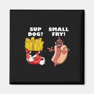 Imã Cachorro Quente De Comida Rápida E Pequeno Cachorr
