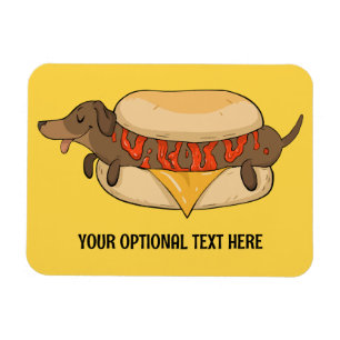 Ímã Cachorro Quente de Texto Personalizado