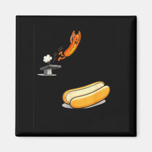 Imã Cachorro-quente engraçado mergulhando no desenho a