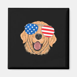 Imã Cachorro Retriever Dourado Patriótico Presente 4 D