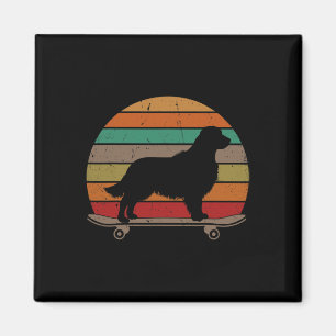 Imã Cachorro Retriever Dourado Skate Vintage Engraçado