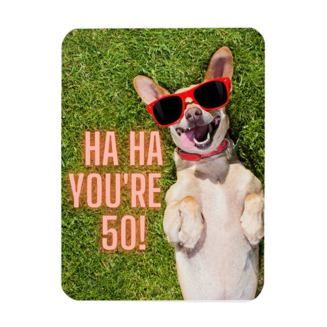 Ímã Cachorro Rindo 50º Aniversário (Vertical)