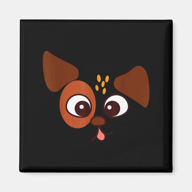 Imã Cachorro rosto cachorrinho amantes dos cães fantas (Frente)