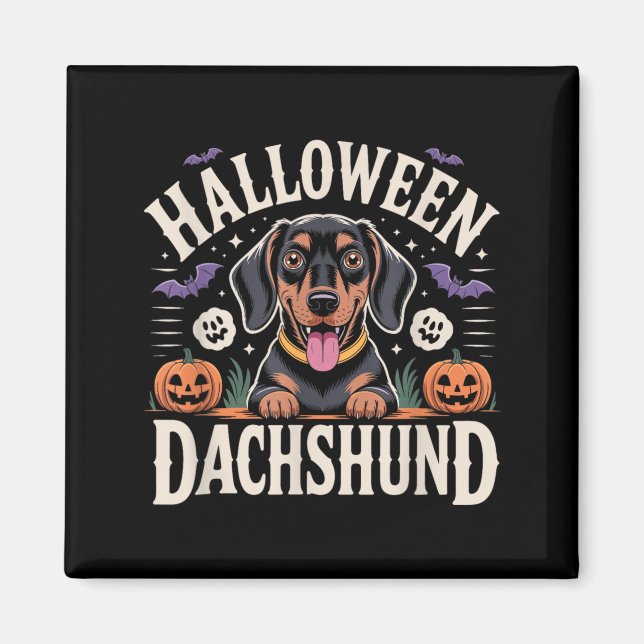 Imã Cachorro Salsicha de Halloween Dachshund (Frente)