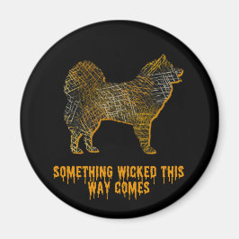 Imã Cachorro Samoyed Diversão Halloween Magnet