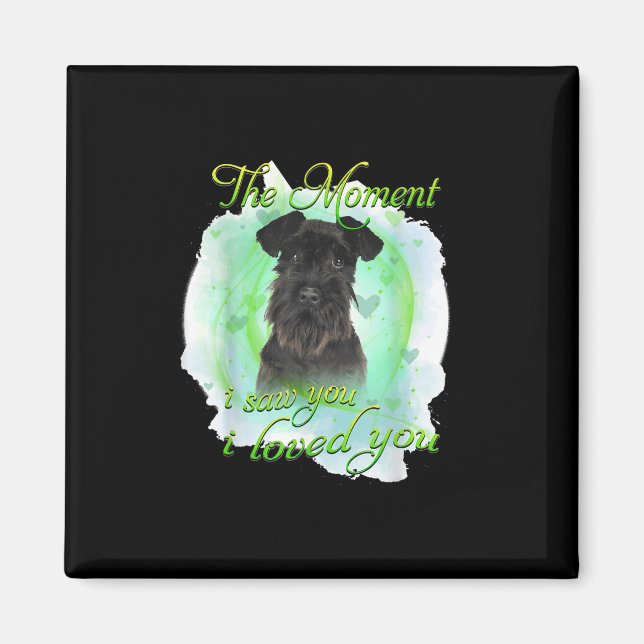 Imã Cachorro Schnauzer - Eu Te Amo T-Shirt (Frente)