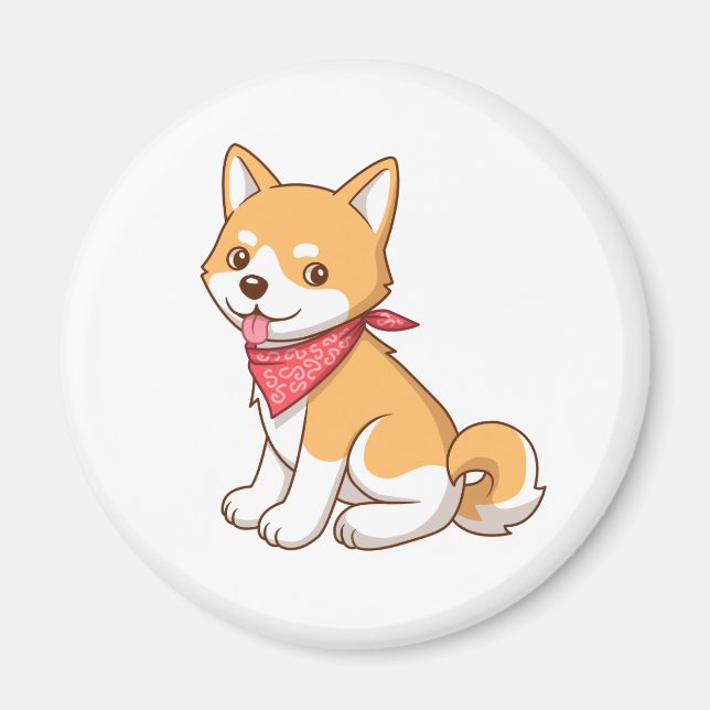 Imã Cachorro Shiba Inu cartoon fofo (Frente)