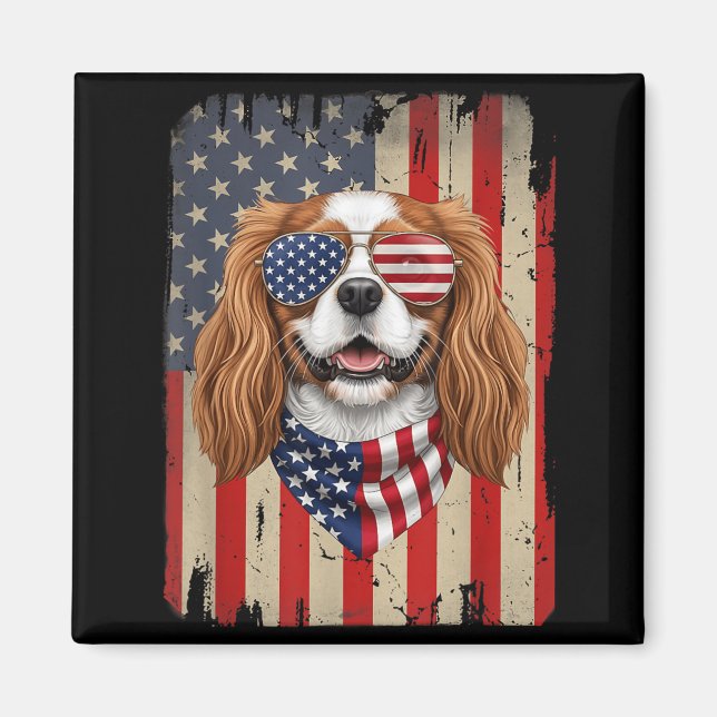 Imã Cachorro Spaniel Cavalier King Charles de 4 de Jul (Frente)