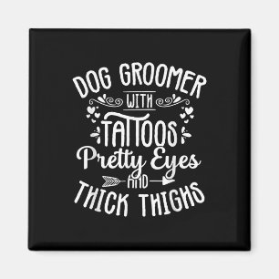 Imã Cachorro Tatuagens Olhos Bonito Pet Almoçando Pupp