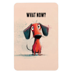 Ímã Cachorro Vermelho Engraçado – Arte de Pet Cartoon 