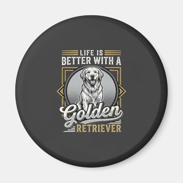Imã Cachorro Vida De Retriever Dourado É Melhor (Frente)