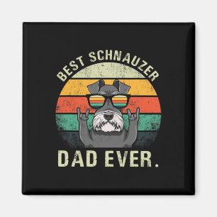 Imã Cachorro Vintage Melhor Pai Schnauzer Nunca Camisa