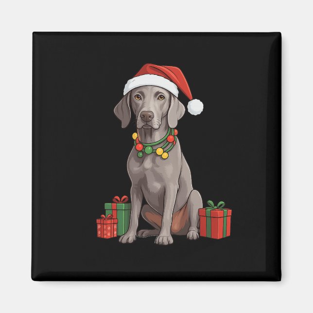 Imã Cachorro Weimaraner de Natal  (Frente)