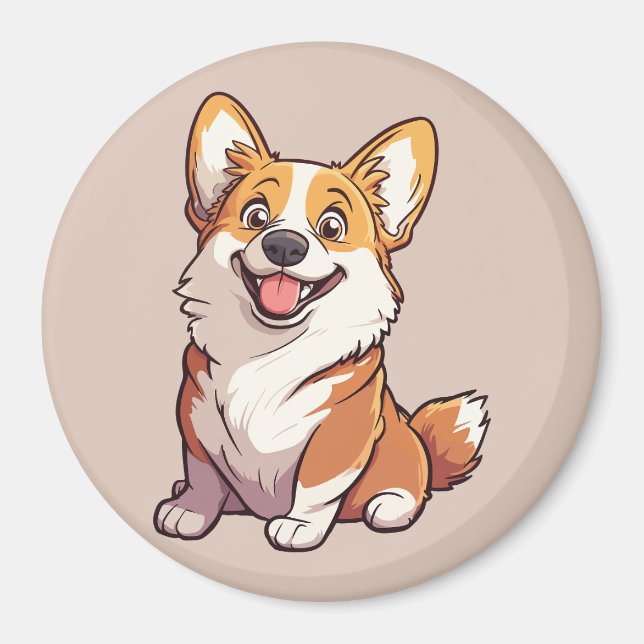 Imã Cachorro Welsh Corgi Caneca (Frente)