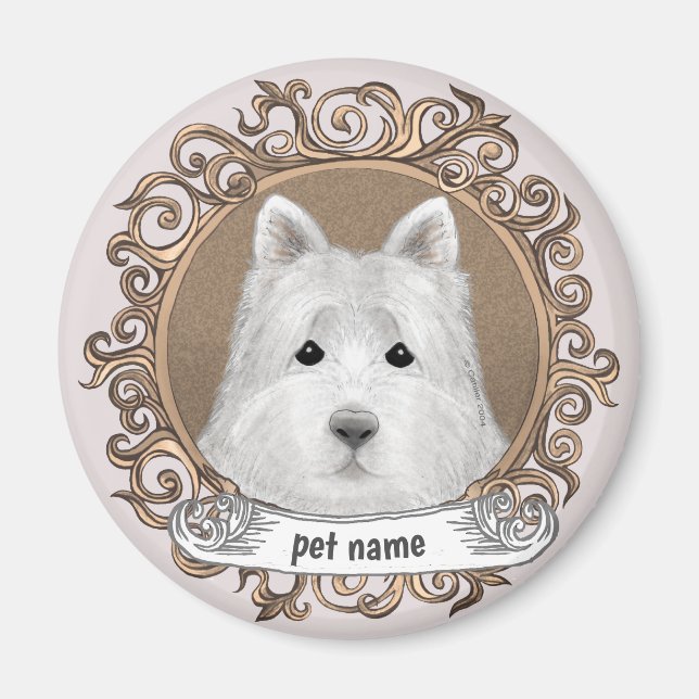 Imã Cachorro Westie  (Frente)