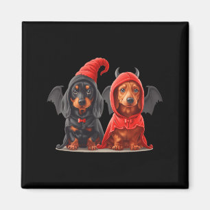 Imã Cachorros Dachshund Lindos de Halloween Fantasia d
