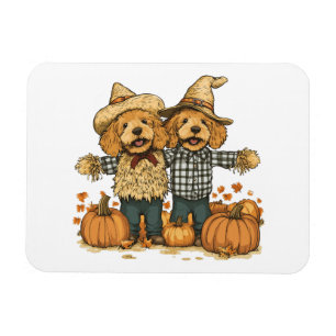 Ímã Cachorros de Goldendoodle da Colheita de outono