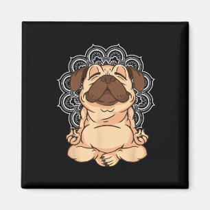 Imã Cachorros Pug Meditação Buda Zen Professor de Yoga