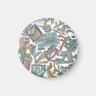Imã Cacofonia-Abstrato Geométrico Caprichoso em Aquare