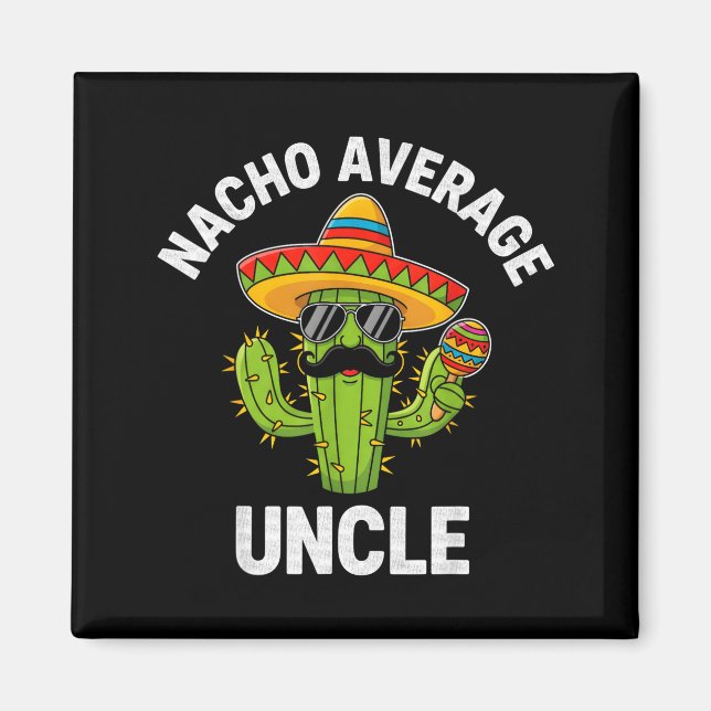 Imã Cacto tio médio nacho com sombrero cinco deN (Frente)
