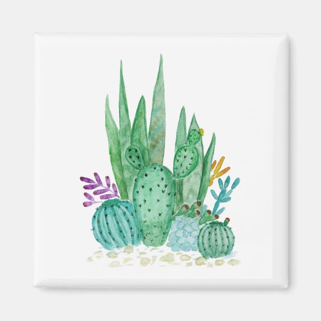 Imã Cactus, aquarela (Frente)