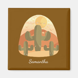 Imã Cactus Desert With Sun