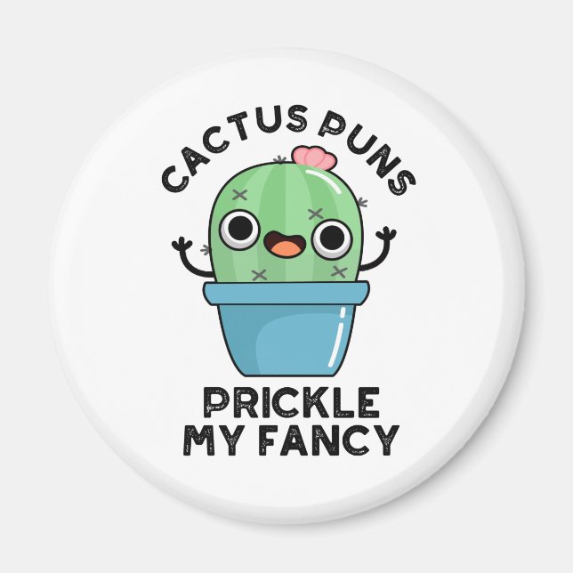 Imã Cactus Puns Pickles Meu Rico Plantas Engraçadas (Frente)