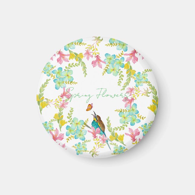 Imã Cadeado de flores de primavera (Frente)