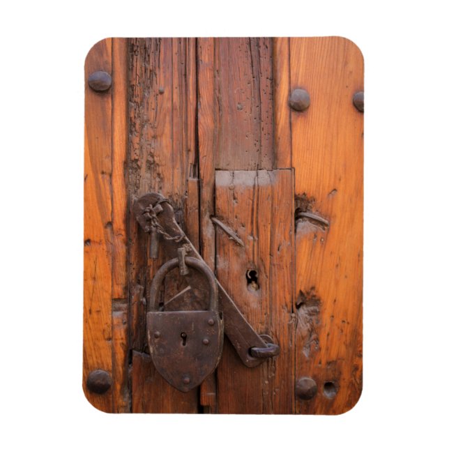 Ímã Cadeado em porta de madeira (Vertical)