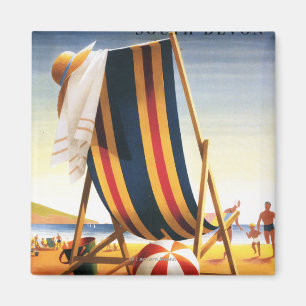 Imã Cadeira de praia das estradas de ferro e poster