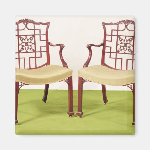 Imã Cadeiras de jantar de mogno-do-chippendale