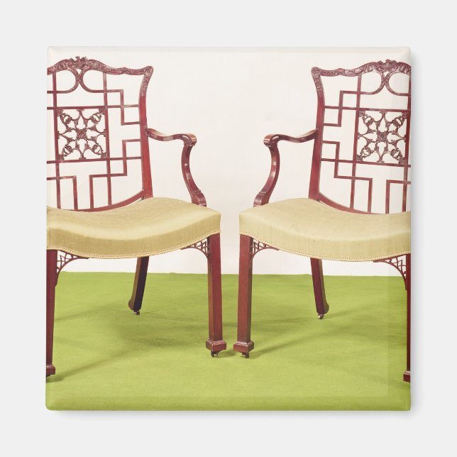 Imã Cadeiras de jantar de mogno-do-chippendale (Frente)