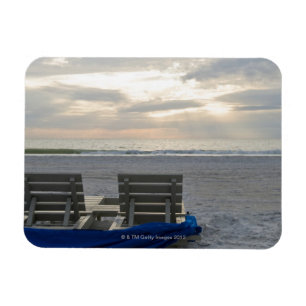 Ímã Cadeiras de praia na praia do St. Pete no por do