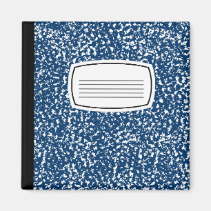 Imã caderno de composição azul