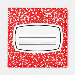 Imã caderno de composição vermelho