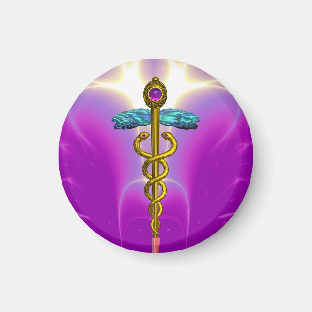 Imã CADUCEUS, ametísta de ouro vibrante (Frente)