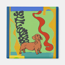 Imã Cães, Abstrato Dachshund, adicionar texto