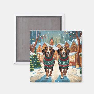 Imã Cães Afghan Hound Natal Neve Feriado