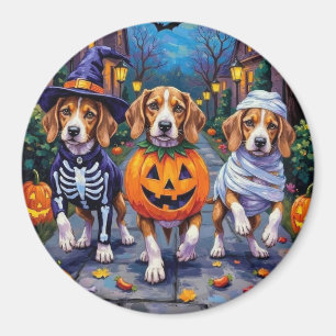 Imã Cães Beagle Trick-or-Treating em Fantasia de Hallo