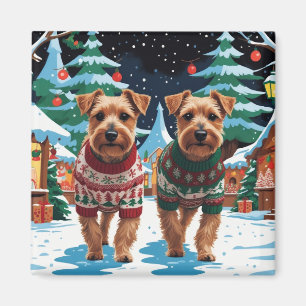Imã Cães Biewer Terrier Natal Neve Férias