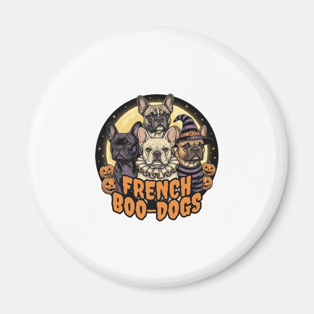 Imã Cães Boo Franceses Design de Bulldog Francês de Ha (Frente)
