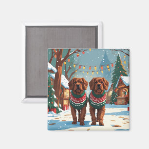 Imã Cães Bouviers des Flandres Natal Neve Feriado