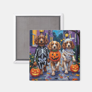 Imã Cães Cocker Spaniel fazendo 'doce ou travessura' n